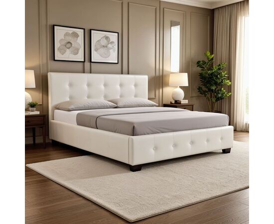 Κρεβάτι Roi pakoworld 160x200 PU λευκό ματ + αποθηκευτικό χώρο - ΚΡΕΒΑΤΙΑ στο Milonadakis.gr