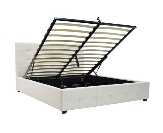 Κρεβάτι Roi pakoworld 160x200 PU λευκό ματ + αποθηκευτικό χώρο - ΚΡΕΒΑΤΙΑ στο Milonadakis.gr
