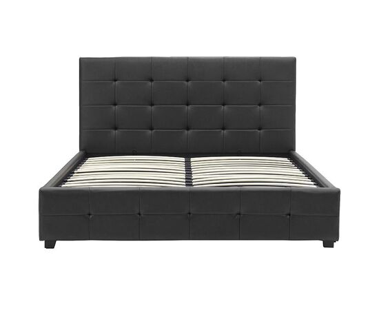 Κρεβάτι Roi pakoworld 160x200 PU μαύρο ματ + αποθηκευτικό χώρο - ΚΡΕΒΑΤΙΑ στο Milonadakis.gr