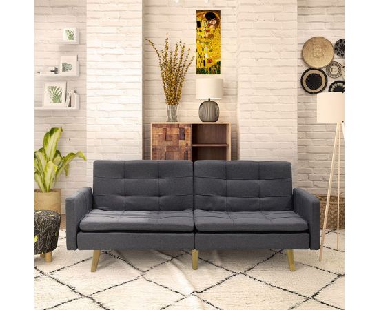 Καναπές-κρεβάτι Flexible pakoworld σε ανθρακί ύφασμα 198x87x76εκ - ΚΑΝΑΠΕΔΕΣ-ΣΑΛΟΝΙΑ στο Milonadakis.gr