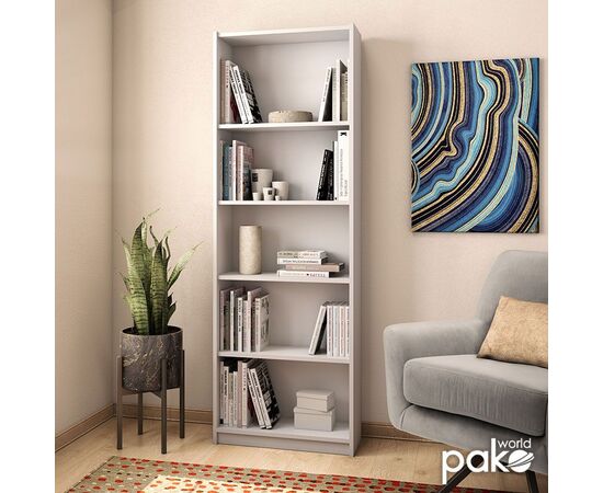Βιβλιοθήκη Max pakoworld σε λευκό χρώμα 58x23x170εκ - ΒΙΒΛΙΟΘΗΚΕΣ στο Milonadakis.gr