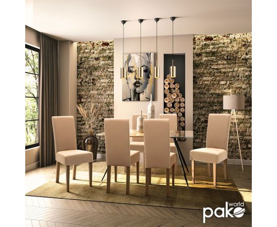 Καρέκλα Ditta pakoworld PU μόκα-πόδι μασίφ ξύλο καρυδί - ΚΑΡΕΚΛΕΣ - ΠΟΛΥΘΡΟΝΕΣ ΕΣ. στο Milonadakis.gr