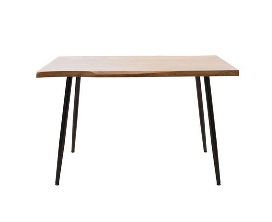 Τραπέζι Neve pakoworld MDF καρυδί-πόδι μεταλλικό μαύρο 120x80x75εκ - ΤΡΑΠΕΖΙΑ ΚΟΥΖΙΝΑΣ στο Milonadakis.gr