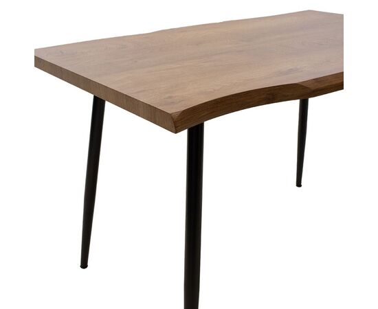 Τραπέζι Neve pakoworld MDF καρυδί-πόδι μεταλλικό μαύρο 120x80x75εκ - ΤΡΑΠΕΖΙΑ ΚΟΥΖΙΝΑΣ στο Milonadakis.gr