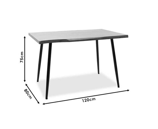 Τραπέζι Neve pakoworld MDF καρυδί-πόδι μεταλλικό μαύρο 120x80x75εκ - ΤΡΑΠΕΖΙΑ ΚΟΥΖΙΝΑΣ στο Milonadakis.gr