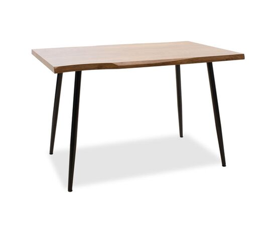 Τραπέζι Neve pakoworld MDF καρυδί-πόδι μεταλλικό μαύρο 120x80x75εκ - ΤΡΑΠΕΖΙΑ ΚΟΥΖΙΝΑΣ στο Milonadakis.gr