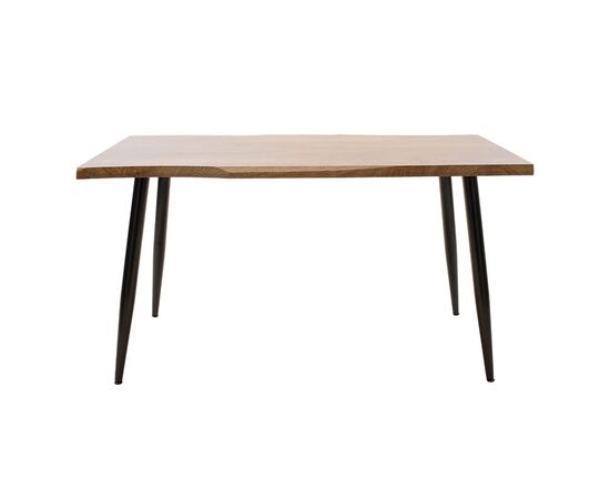 Τραπέζι Neve pakoworld MDF καρυδί-πόδι μεταλλικό μαύρο 140x80x75εκ - ΤΡΑΠΕΖΙΑ ΚΟΥΖΙΝΑΣ στο Milonadakis.gr