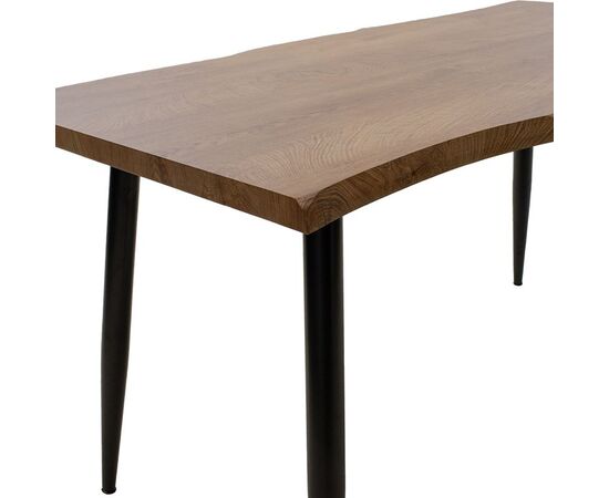 Τραπέζι Neve pakoworld MDF καρυδί-πόδι μεταλλικό μαύρο 140x80x75εκ - ΤΡΑΠΕΖΙΑ ΚΟΥΖΙΝΑΣ στο Milonadakis.gr
