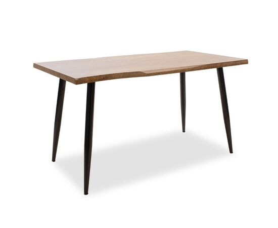 Τραπέζι Neve pakoworld MDF καρυδί-πόδι μεταλλικό μαύρο 140x80x75εκ - ΤΡΑΠΕΖΙΑ ΚΟΥΖΙΝΑΣ στο Milonadakis.gr