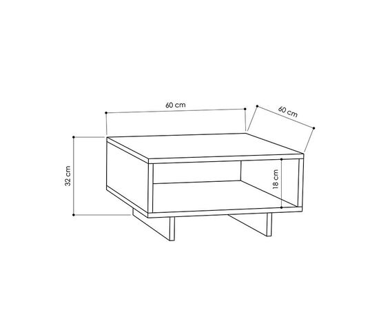 Τραπέζι σαλονιού Hola pakoworld antique λευκό-ανθρακί 60x60x32εκ - ΤΡΑΠΕΖΑΚΙΑ ΣΑΛΟΝΙΟΥ στο Milonadakis.gr