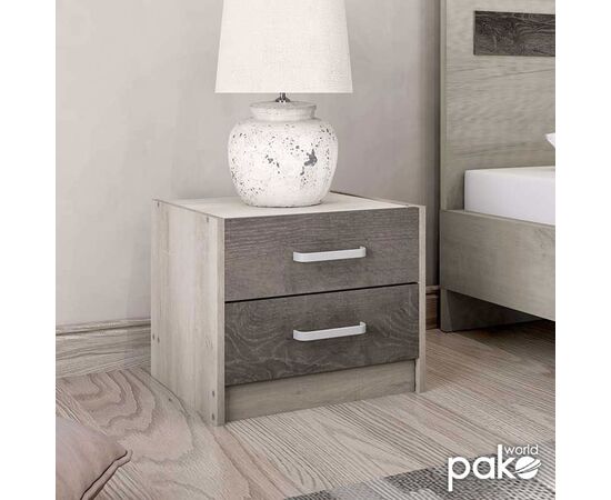 Κομοδίνο OLYMPUS pakoworld με 2 συρτάρια χρώμα castillo-toro 47,5x40,5x40,5εκ - ΚΟΜΟΔΙΝΑ στο Milonadakis.gr