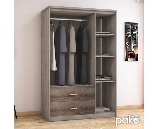Ντουλάπα ρούχων τρίφυλλη OLYMPUS pakoworld χρώμα castillo-toro 120x57x183εκ - ΝΤΟΥΛΑΠΕΣ στο Milonadakis.gr