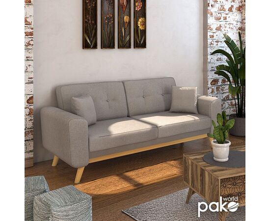 Καναπές-κρεβάτι Carmelo pakoworld με μπεζ-γκρι ύφασμα 214x80x86εκ - ΚΑΝΑΠΕΔΕΣ-ΣΑΛΟΝΙΑ στο Milonadakis.gr