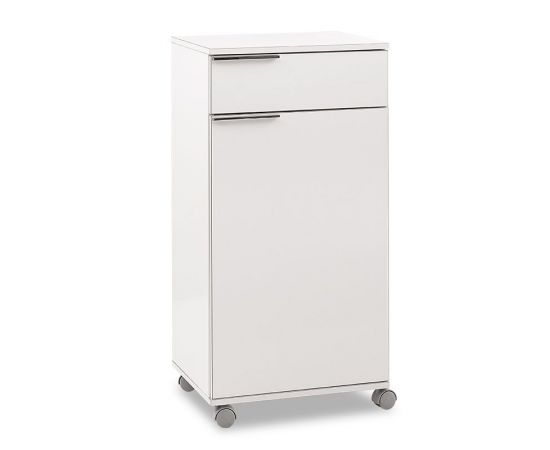 Ντουλάπι Chad pakoworld τροχήλατο με συρτάρι λευκό gloss 50x40x100εκ - ΟΡΓΑΝΩΣΗ ΣΠΙΤΙΟΥ στο Milonadakis.gr