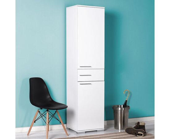 Ντουλάπι-στήλη Chad pakoworld με συρτάρι λευκό gloss 45x40x187εκ - ΟΡΓΑΝΩΣΗ ΣΠΙΤΙΟΥ στο Milonadakis.gr