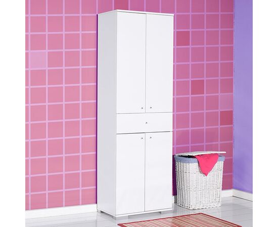 Ντουλάπα Chad pakoworld με συρτάρι λευκό gloss 60x40x187εκ - ΟΡΓΑΝΩΣΗ ΣΠΙΤΙΟΥ στο Milonadakis.gr