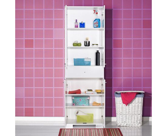 Ντουλάπα Chad pakoworld με συρτάρι λευκό gloss 60x40x187εκ - ΟΡΓΑΝΩΣΗ ΣΠΙΤΙΟΥ στο Milonadakis.gr