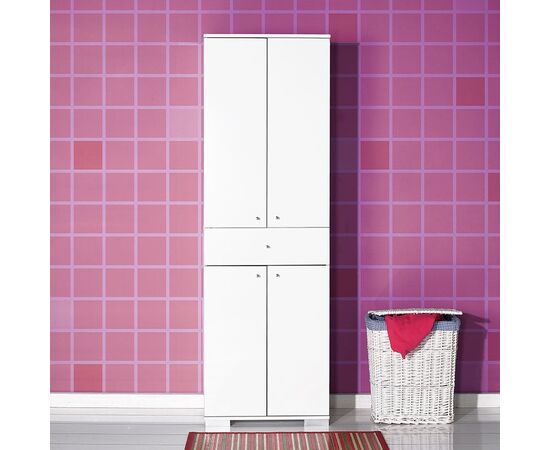 Ντουλάπα Chad pakoworld με συρτάρι λευκό gloss 60x40x187εκ - ΟΡΓΑΝΩΣΗ ΣΠΙΤΙΟΥ στο Milonadakis.gr