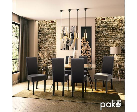 Καρέκλα Ditta pakoworld PU ανθρακί-πόδι μασίφ ξύλο wenge - ΚΑΡΕΚΛΕΣ - ΠΟΛΥΘΡΟΝΕΣ ΕΣ. στο Milonadakis.gr