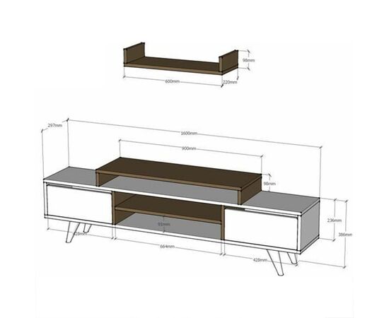 Σύνθετο σαλονιού Melis pakoworld χρώμα καρυδί - μαύρο 160x30x48εκ - ΣΥΝΘΕΣΕΙΣ ΣΑΛΟΝΙΟΥ στο Milonadakis.gr
