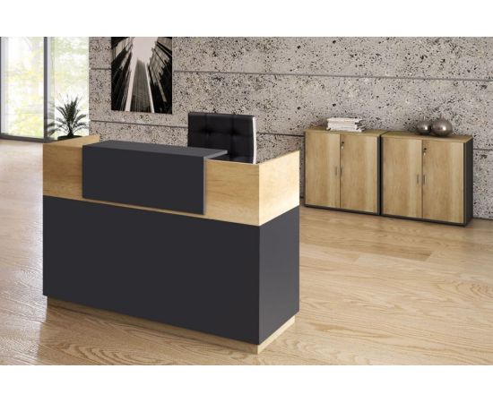 Γραφείο reception Lotus pakoworld σε χρώμα φυσικό - ανθρακί 180x70x110εκ - ΓΡΑΦΕΙΑ στο Milonadakis.gr
