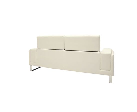 Καναπές Shea pakoworld 3θέσιος PU ivory-inox 198x80x87εκ - ΚΑΝΑΠΕΔΕΣ-ΣΑΛΟΝΙΑ στο Milonadakis.gr