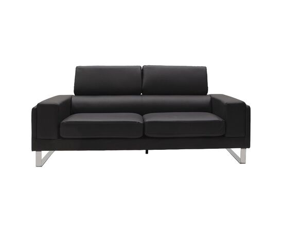 Καναπές Shea pakoworld 3θέσιος pu μαύρο-inox 198x80x87εκ - ΚΑΝΑΠΕΔΕΣ-ΣΑΛΟΝΙΑ στο Milonadakis.gr