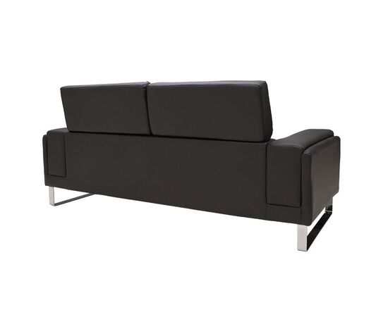 Καναπές Shea pakoworld 3θέσιος pu μαύρο-inox 198x80x87εκ - ΚΑΝΑΠΕΔΕΣ-ΣΑΛΟΝΙΑ στο Milonadakis.gr