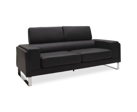 Καναπές Shea pakoworld 3θέσιος pu μαύρο-inox 198x80x87εκ - ΚΑΝΑΠΕΔΕΣ-ΣΑΛΟΝΙΑ στο Milonadakis.gr