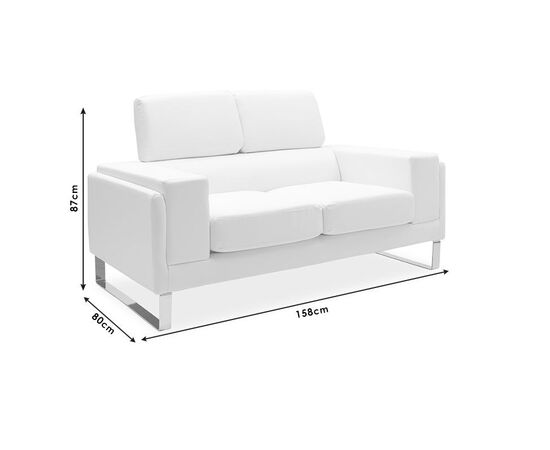Καναπές Shea pakoworld 2θέσιος PU ivory-inox 158x80x87εκ - ΚΑΝΑΠΕΔΕΣ-ΣΑΛΟΝΙΑ στο Milonadakis.gr