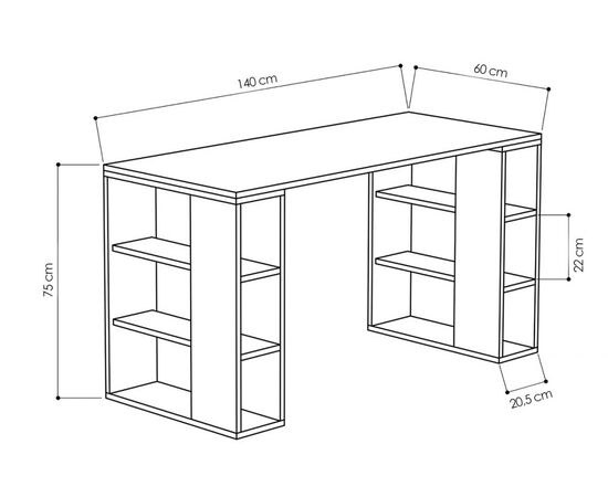 Γραφείο Colmar pakoworld χρώμα λευκό -σκούρο φυσικό 140x60x75εκ - ΓΡΑΦΕΙΑ στο Milonadakis.gr