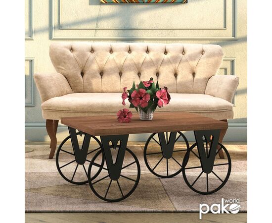 Τραπέζι σαλονιού Bike pakoworld χρώμα μαύρο-καρυδί 85x55x41εκ - ΤΡΑΠΕΖΑΚΙΑ ΣΑΛΟΝΙΟΥ στο Milonadakis.gr