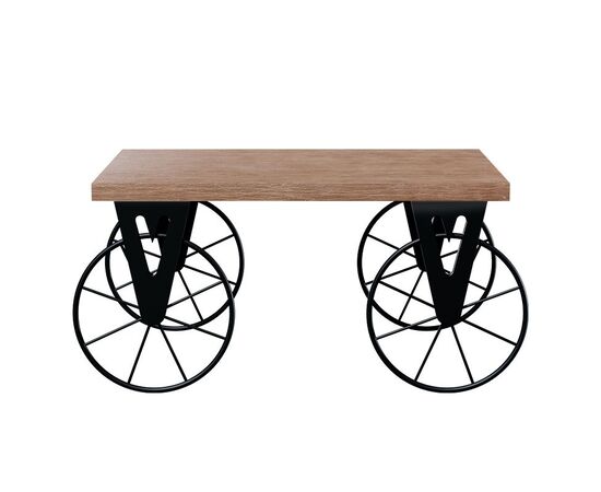 Τραπέζι σαλονιού Bike pakoworld χρώμα μαύρο-καρυδί 85x55x41εκ - ΤΡΑΠΕΖΑΚΙΑ ΣΑΛΟΝΙΟΥ στο Milonadakis.gr
