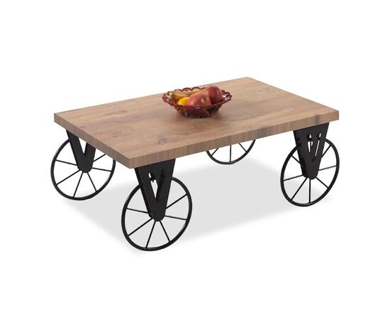 Τραπέζι σαλονιού Bike pakoworld χρώμα μαύρο-καρυδί 85x55x41εκ - ΤΡΑΠΕΖΑΚΙΑ ΣΑΛΟΝΙΟΥ στο Milonadakis.gr