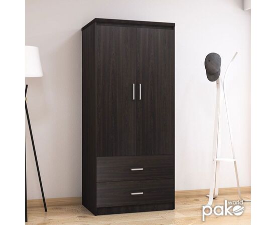 Ντουλάπα ρούχων δίφυλλη OLYMPUS pakoworld χρώμα wenge 81x57x183εκ - ΝΤΟΥΛΑΠΕΣ στο Milonadakis.gr