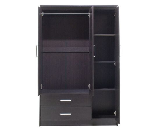 Ντουλάπα ρούχων τρίφυλλη OLYMPUS pakoworld χρώμα wenge 120x57x183εκ - ΝΤΟΥΛΑΠΕΣ στο Milonadakis.gr