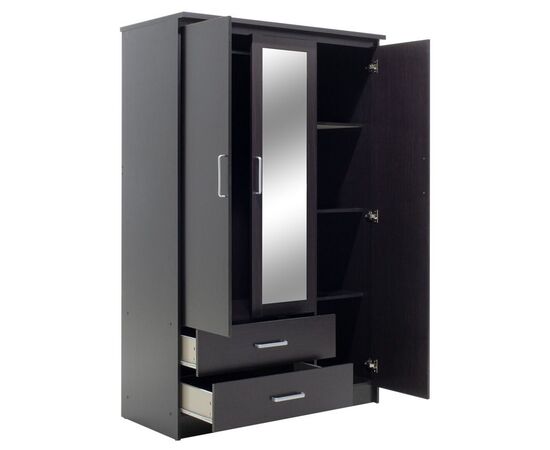 Ντουλάπα ρούχων τρίφυλλη OLYMPUS pakoworld χρώμα wenge 120x57x183εκ - ΝΤΟΥΛΑΠΕΣ στο Milonadakis.gr