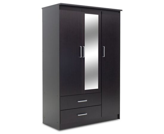 Ντουλάπα ρούχων τρίφυλλη OLYMPUS pakoworld χρώμα wenge 120x57x183εκ - ΝΤΟΥΛΑΠΕΣ στο Milonadakis.gr