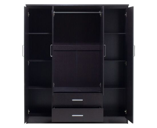 Ντουλάπα ρούχων τετράφυλλη OLYMPUS pakoworld χρώμα wenge 159x57x183εκ - ΝΤΟΥΛΑΠΕΣ στο Milonadakis.gr