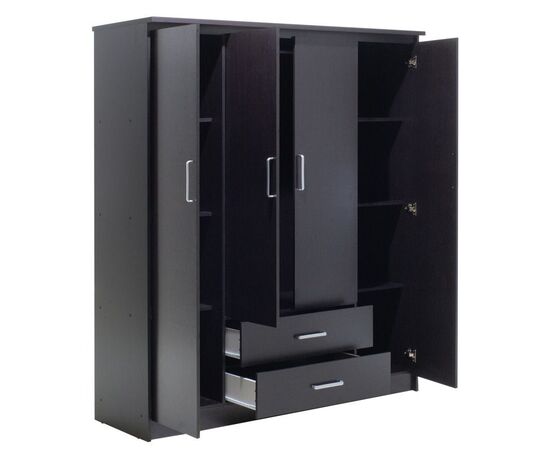 Ντουλάπα ρούχων τετράφυλλη OLYMPUS pakoworld χρώμα wenge 159x57x183εκ - ΝΤΟΥΛΑΠΕΣ στο Milonadakis.gr