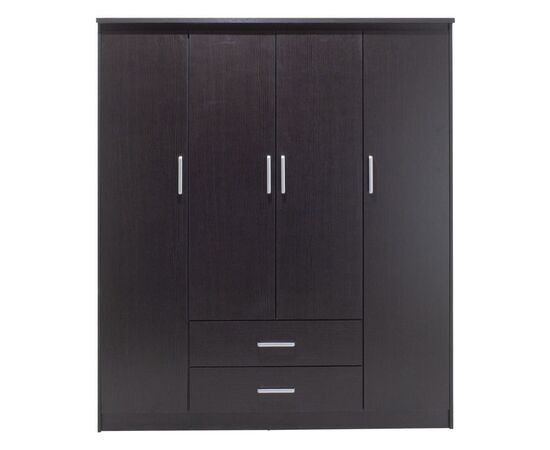Ντουλάπα ρούχων τετράφυλλη OLYMPUS pakoworld χρώμα wenge 159x57x183εκ - ΝΤΟΥΛΑΠΕΣ στο Milonadakis.gr