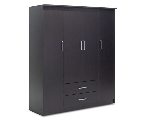 Ντουλάπα ρούχων τετράφυλλη OLYMPUS pakoworld χρώμα wenge 159x57x183εκ - ΝΤΟΥΛΑΠΕΣ στο Milonadakis.gr