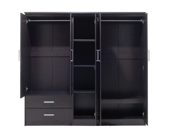 Ντουλάπα ρούχων πεντάφυλλη OLYMPUS pakoworld χρώμα wenge 198x57x183εκ - ΝΤΟΥΛΑΠΕΣ στο Milonadakis.gr
