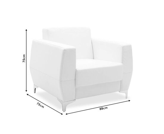Πολυθρόνα Dermis pakoworld inox-τεχνόδερμα μαύρο 88x75x75εκ - ΚΑΡΕΚΛΕΣ ΓΡΑΦΕΙΟΥ στο Milonadakis.gr