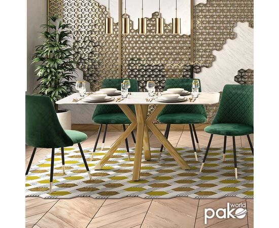 Τραπέζι Paris pakoworld γυαλί 8mm σχέδιο μαρμάρου-χρυσό 160x80x75εκ - ΤΡΑΠΕΖΙΑ ΚΟΥΖΙΝΑΣ στο Milonadakis.gr
