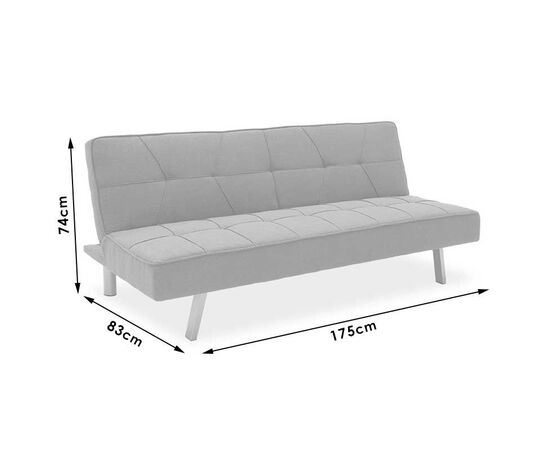 Καναπές-κρεβάτι Travis pakoworld 3θέσιος με ύφασμα γκρι 175x83x74εκ - ΚΑΝΑΠΕΔΕΣ-ΣΑΛΟΝΙΑ στο Milonadakis.gr
