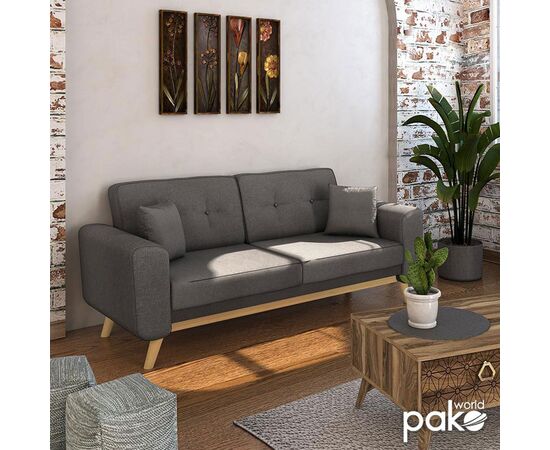 Καναπές-κρεβάτι Carmelo Pakoworld ανθρακί ύφασμα 214x80x86εκ - ΚΑΝΑΠΕΔΕΣ-ΣΑΛΟΝΙΑ στο Milonadakis.gr