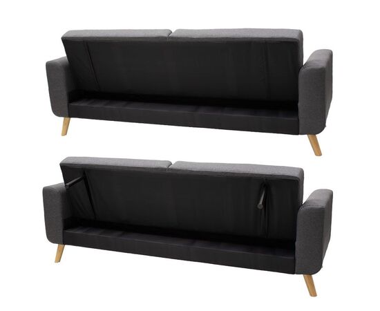 Καναπές-κρεβάτι Carmelo Pakoworld ανθρακί ύφασμα 214x80x86εκ - ΚΑΝΑΠΕΔΕΣ-ΣΑΛΟΝΙΑ στο Milonadakis.gr