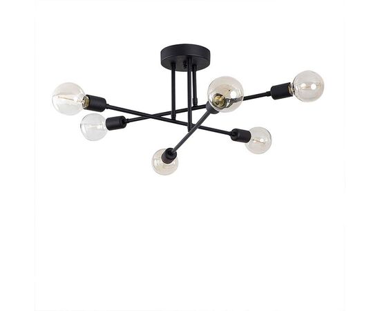 Φωτιστικό οροφής εξάφωτο PWL-0102 pakoworld Ε27 μαύρο Φ64x30εκ - ΦΩΤΙΣΤΙΚΑ ΟΡΟΦΗΣ στο Milonadakis.gr