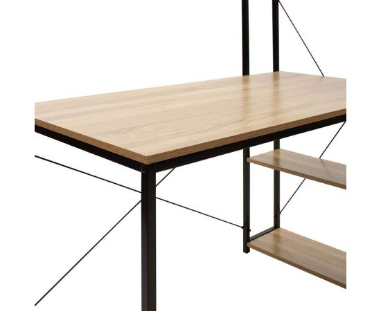 Γραφείο-ραφιέρα Ramon pakoworld φυσικό-μαύρο 122x64x120εκ - ΓΡΑΦΕΙΑ στο Milonadakis.gr